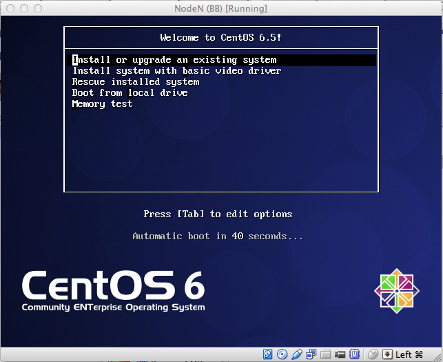 CentOS 6.5 Boot Menu